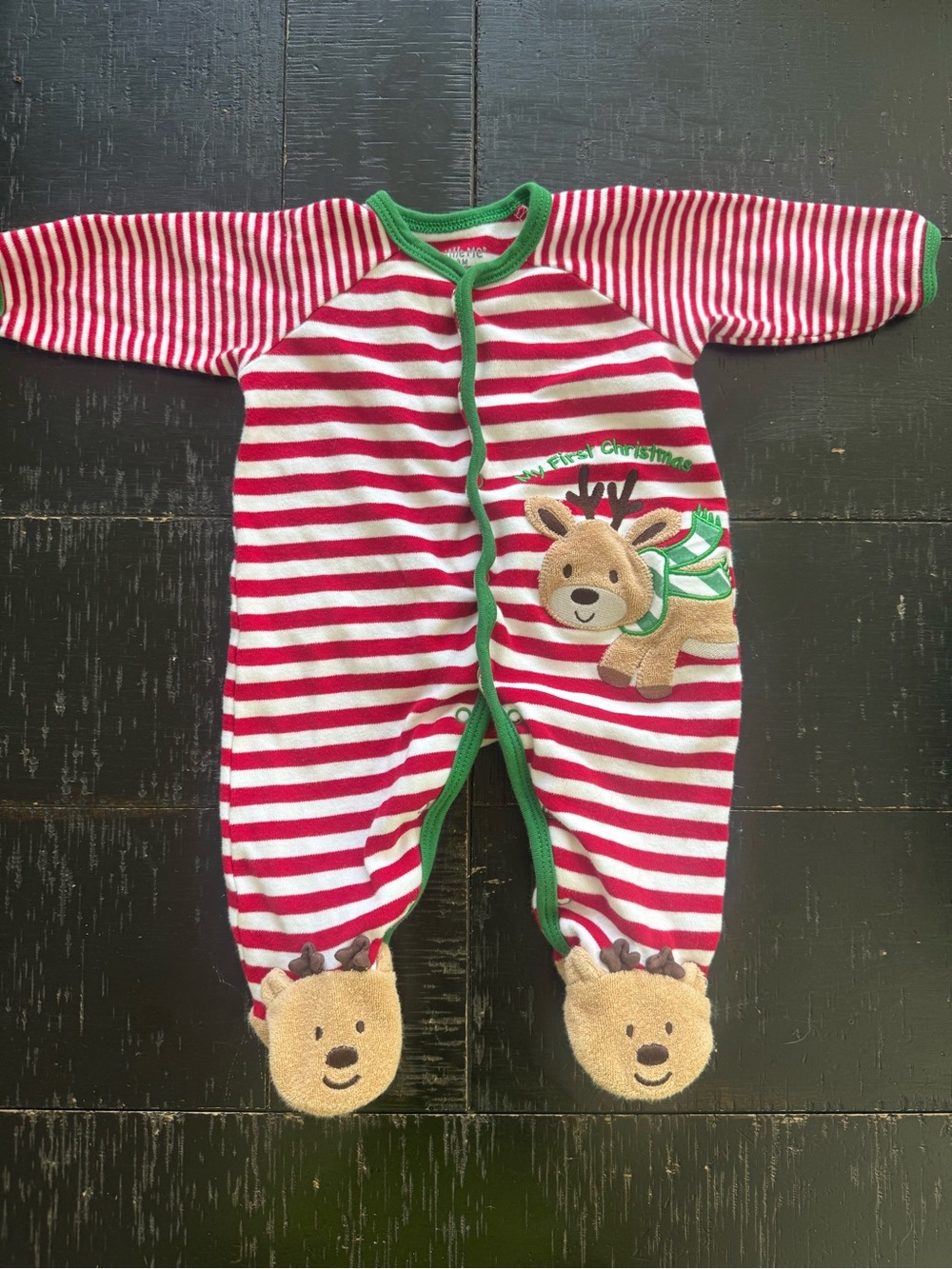 My First Christmas Reindeer Footed Sleeper